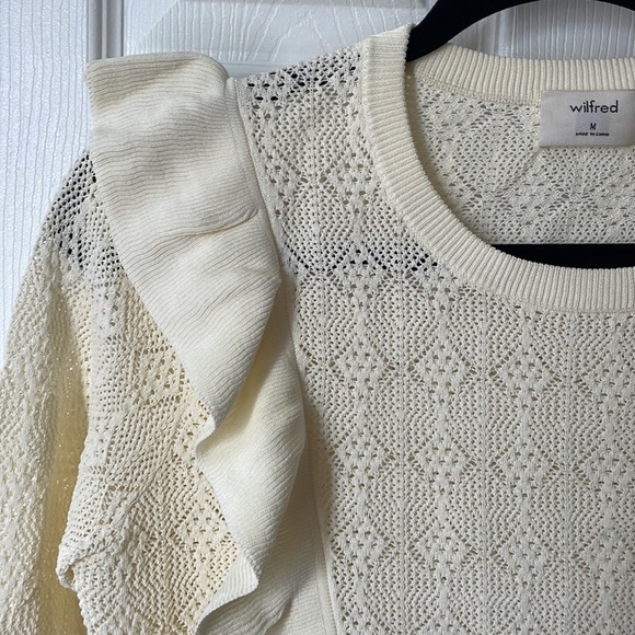 Wilfred Open Knit Ruffled Sweater - Picture 2 of 4